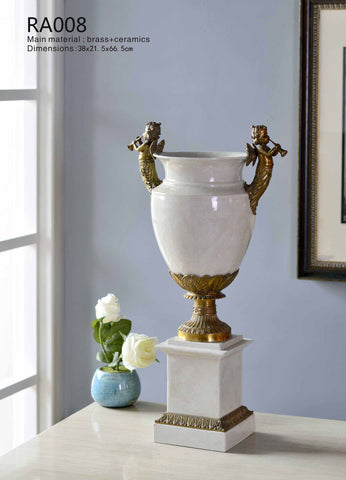 European Porcelain Bronze Flowerpot Modern Centerpiece -  westmenlights