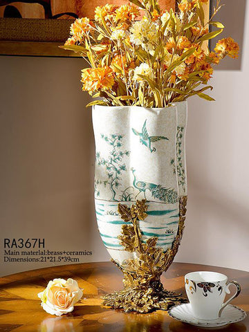 Ormolu Mounted Flower Vase Centerpiece -  westmenlights