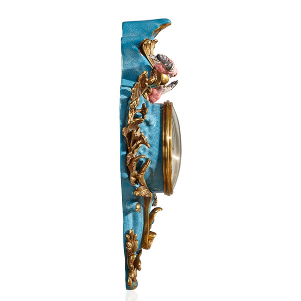 European-style luxury American-style creative home furnishing decoration jewelry wall decoration ornaments sky blue ceramic with copper wall clock