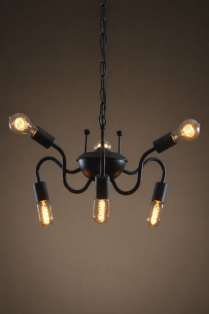 Spider 6 Lights Metal Hanging Chain Chandelier
