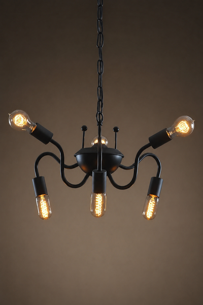 Spider 6 Lights Metal Hanging Chain Chandelier