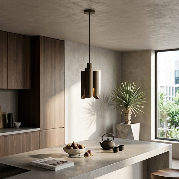Modern Minimalist Geometric Bronze Pendant Light