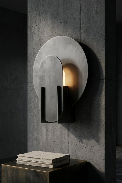 Modern Minimalist Geometric Wall Sconce - Architectural Metal Accent Light