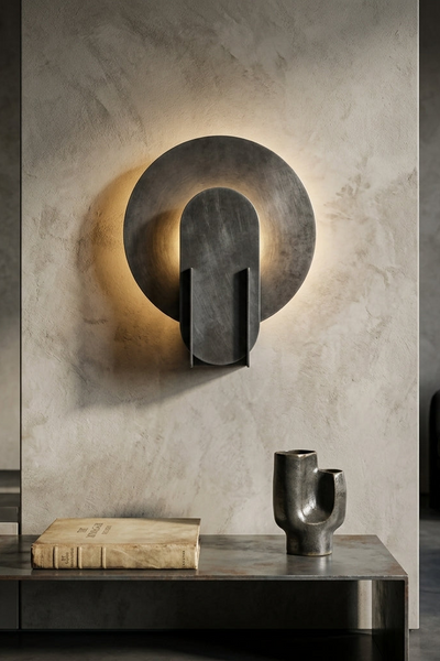 Modern Minimalist Geometric Wall Sconce - Architectural Metal Accent Light