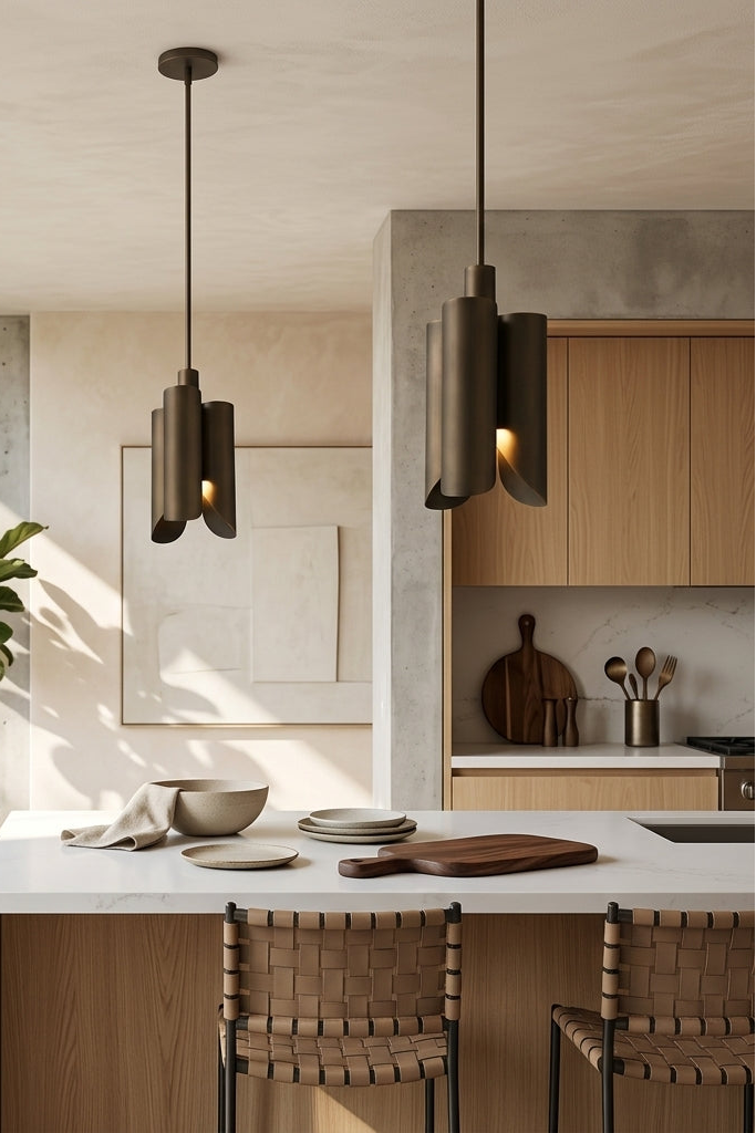 Modern Minimalist Geometric Bronze Pendant Light