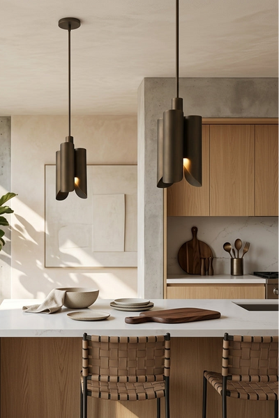 Modern Minimalist Geometric Bronze Pendant Light