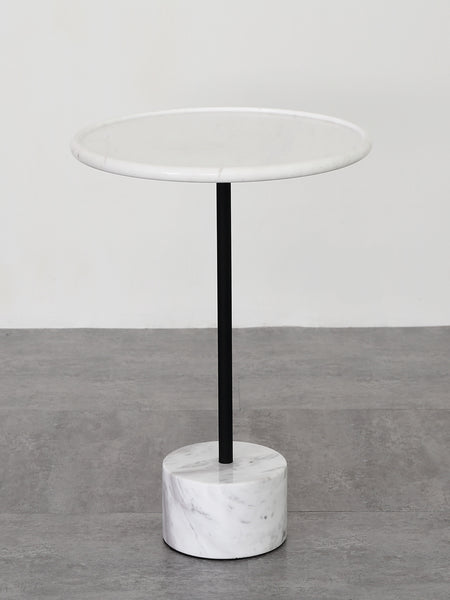 Nature Marble End Table Black & White -  westmenlights