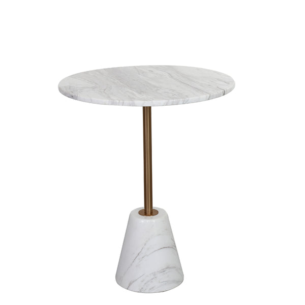 Cone Nature White & Black Marble Side Table -  westmenlights