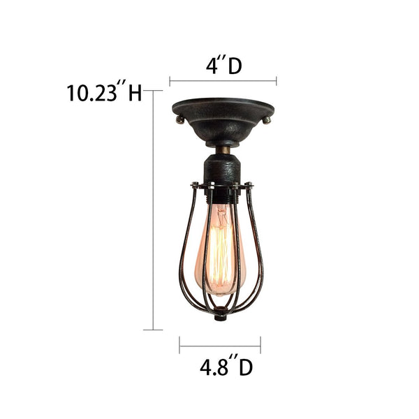 Globe 1 Light Cage Flush Mount Mini Pendant -  westmenlights