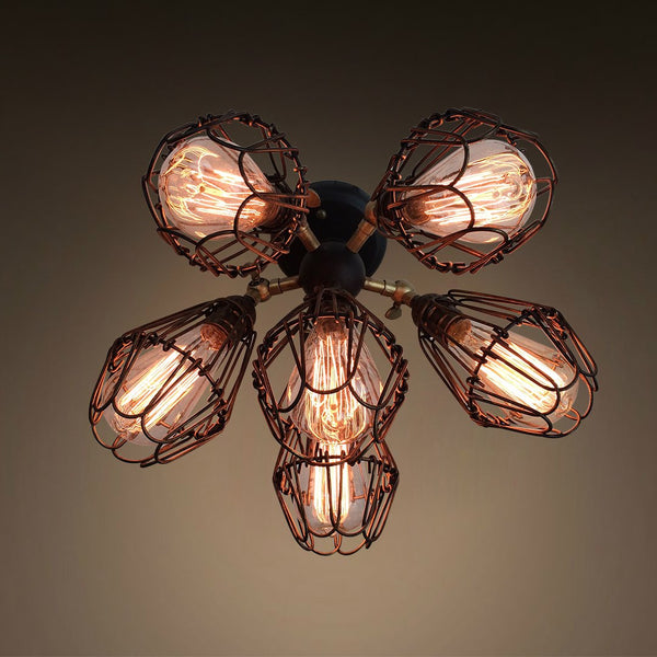 Ajustable Cage 6 Lights Flush Mount Ceiling Light -  westmenlights