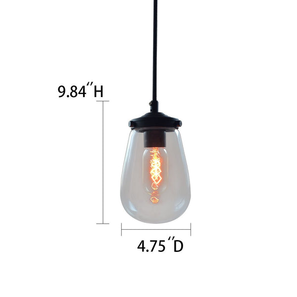 Globe 1 Light Clear Glass Pendant Light -  westmenlights