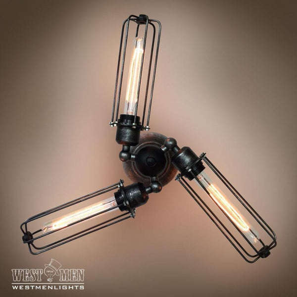 Cylinder 3 Lights Cage Swing Arm Sconce -  westmenlights