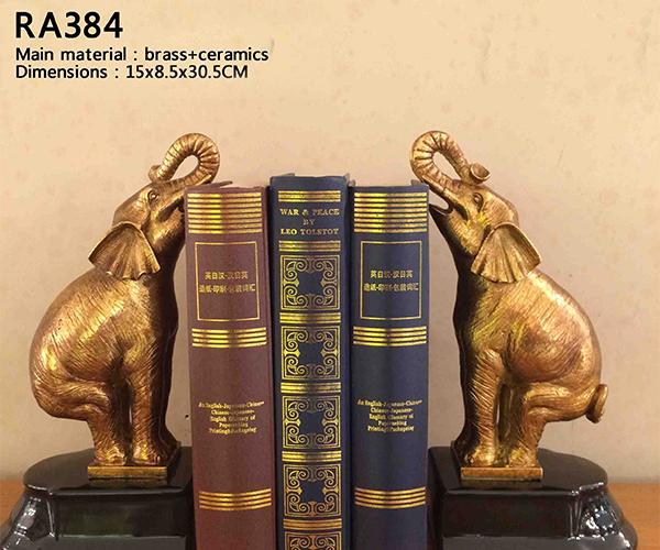 Bronze Elephant Bookend -  westmenlights