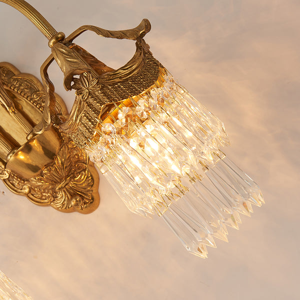 gilt bronze wall sconce with crystal lampshades -  westmenlights