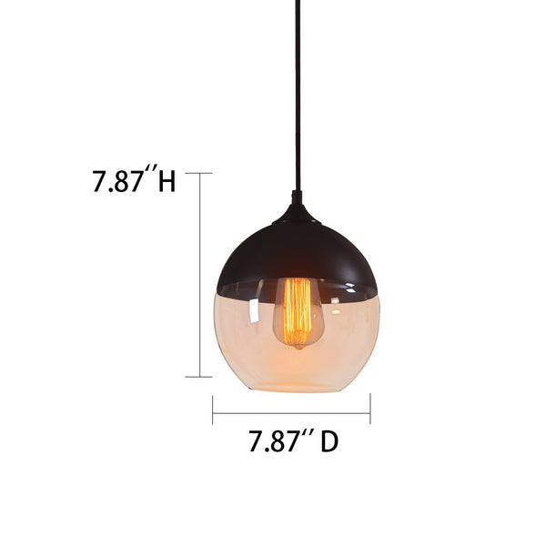 Amber 1 Light Globe Glass Pendant Lighting -  westmenlights