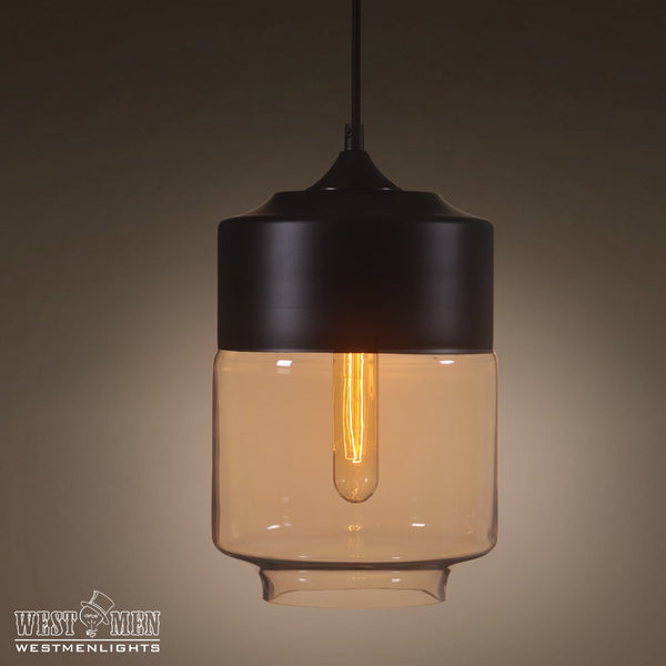 Amber 1 Light Lantern Glass Pendant Lighting -  westmenlights