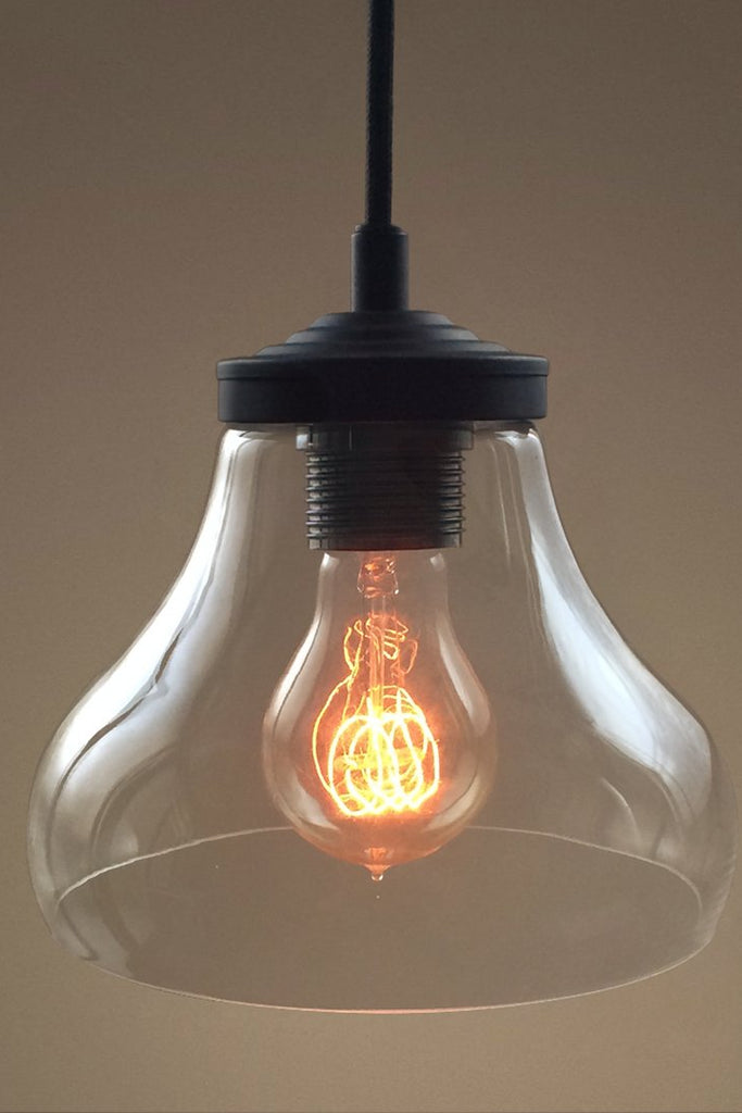Bell 1 Light Clear Glass Pendant Light -  westmenlights