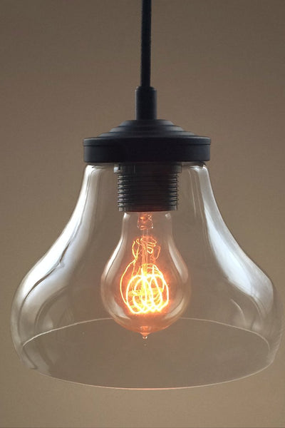 Bell 1 Light Clear Glass Pendant Light -  westmenlights