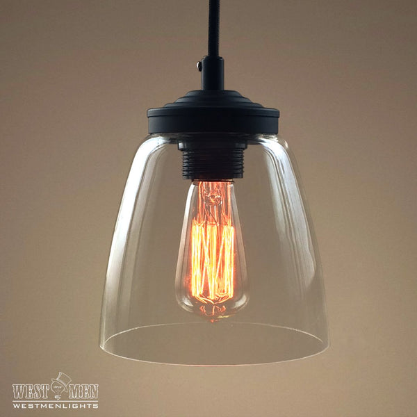 Cloche 1 Light Clear Glass Pendant Light -  westmenlights