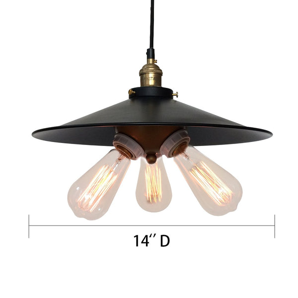 3 Lights Black Hat Lampcover Pendant Light -  westmenlights