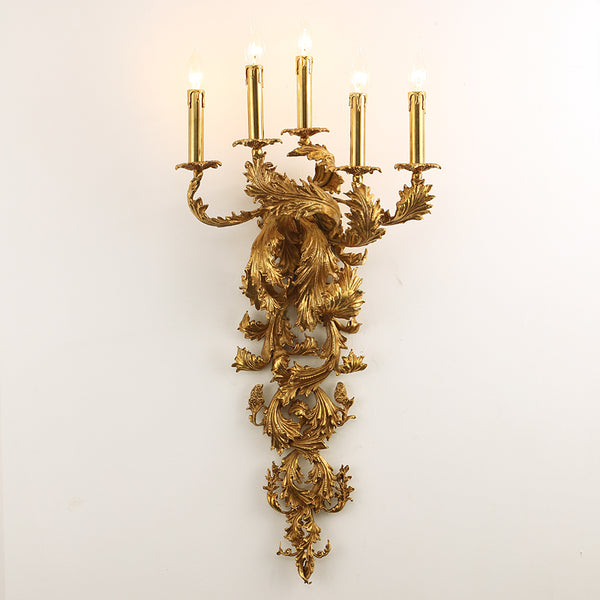 gilt bronze leaves candelabra -  westmenlights