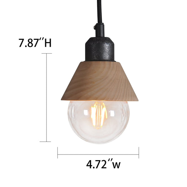 Wooden Mini Pendant Light Pack of 3 -  westmenlights