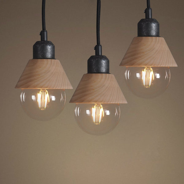 Wooden Mini Pendant Light Pack of 3 -  westmenlights