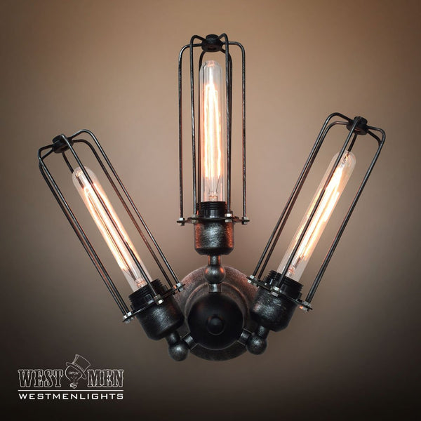 Cylinder 3 Lights Cage Swing Arm Sconce -  westmenlights