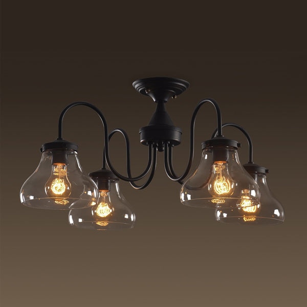 Bell 4 Lights Flush Mount Glass Ceiling Light -  westmenlights