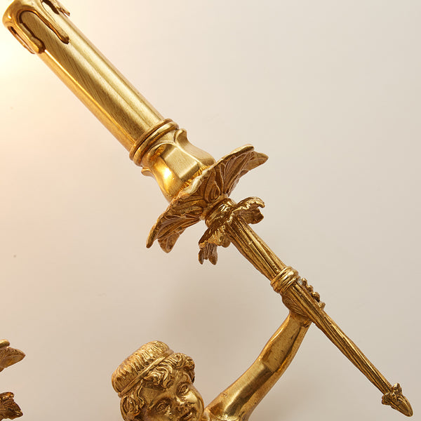 gilt bronze angel double bulb sconce -  westmenlights