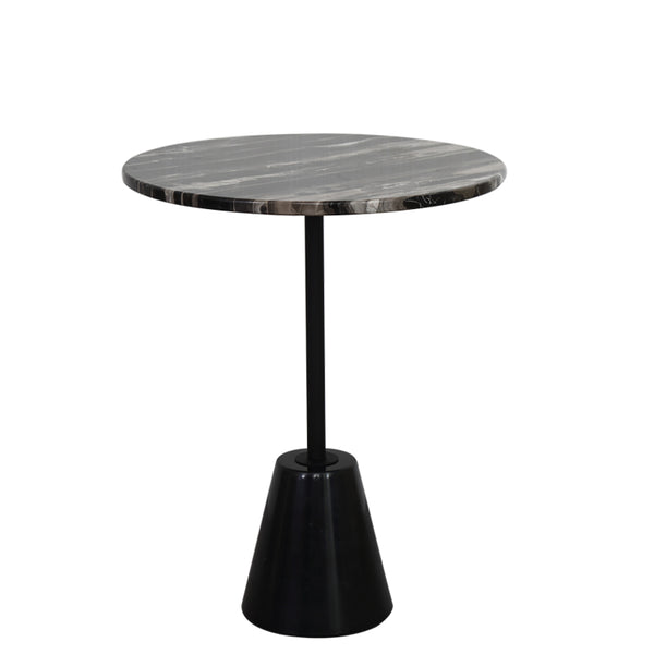 Cone Nature White & Black Marble Side Table -  westmenlights