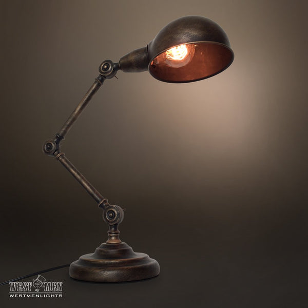 Swing Arm 1 Light Vintage Golden Table Lamp -  westmenlights