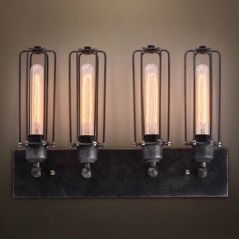 Cylinder 4 Lights Cage Vanity Lighting Sconce -  westmenlights