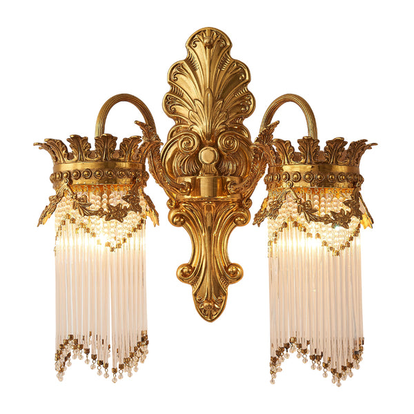 gilt bronze french sconce with crystal lampshades -  westmenlights