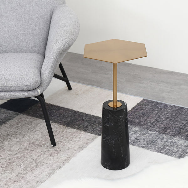 Mini Nature Marble Side Table with Hexagon Cover -  westmenlights