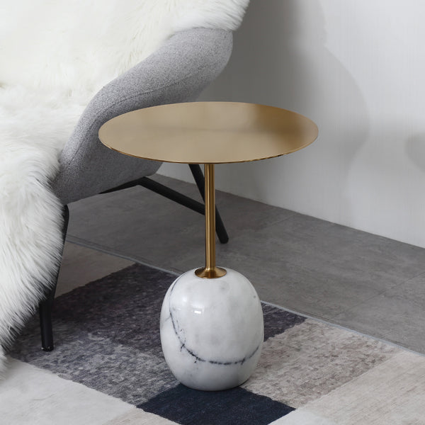 Nature Oval Marble End Table -  westmenlights