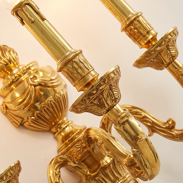 gilt bronze tripple bulb sconce -  westmenlights