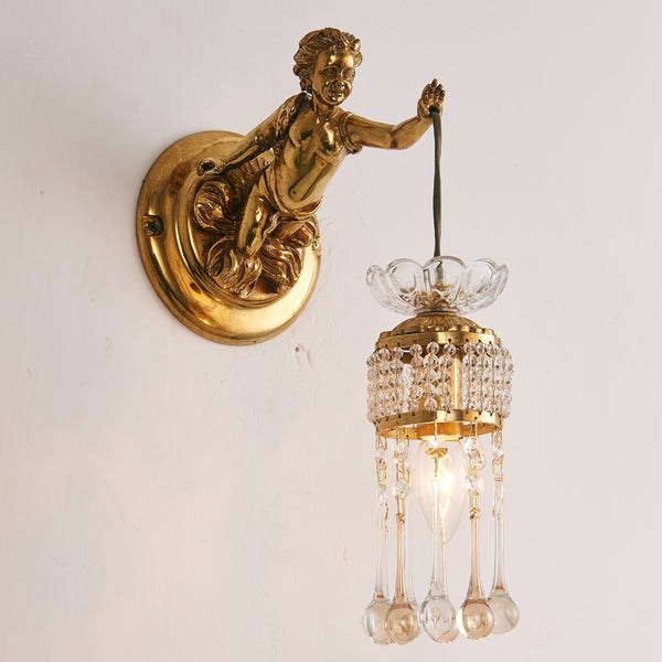 angel hanging sconce with crystal lampshades -  westmenlights