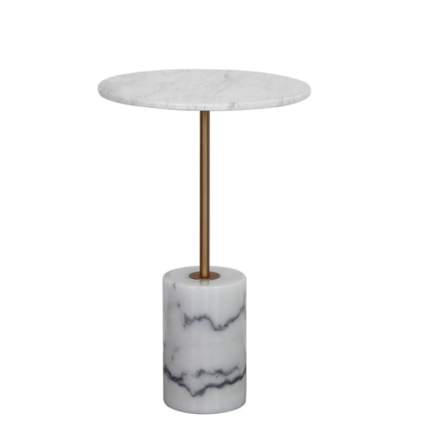 Nature White & Black Marble End Table -  westmenlights