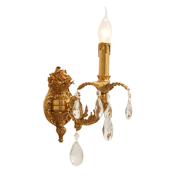 hallway gilt bronze crystal sconce -  westmenlights