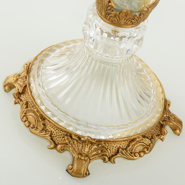 Gilt Bronze Crystal Flower Vase -  westmenlights