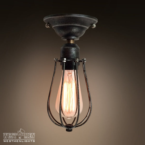 Globe 1 Light Cage Flush Mount Mini Pendant -  westmenlights