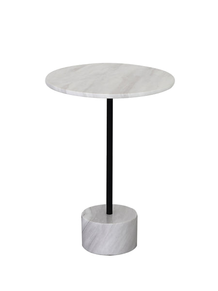 Nature White & Black Marble End Table -  westmenlights