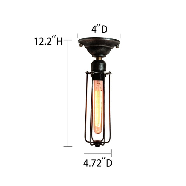 Cylinder 1 Light Cage Mini Ceiling Lighting -  westmenlights