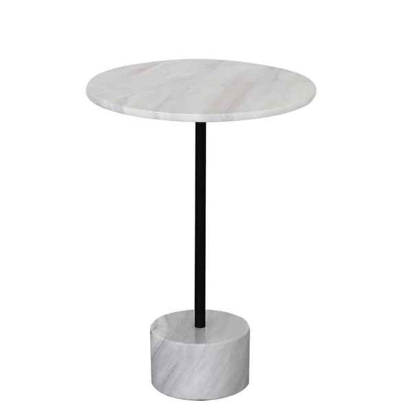 Nature White & Black Marble End Table -  westmenlights