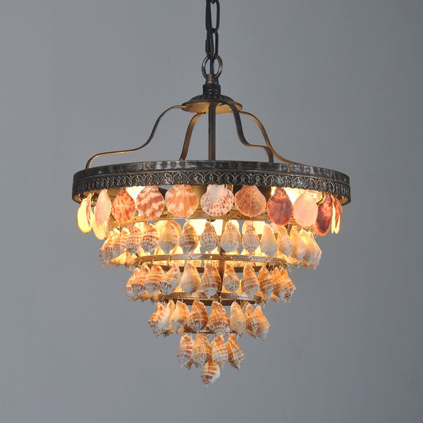 CAPIZ 3 lights pendant light,5 tiers,trumpet shell -  westmenlights