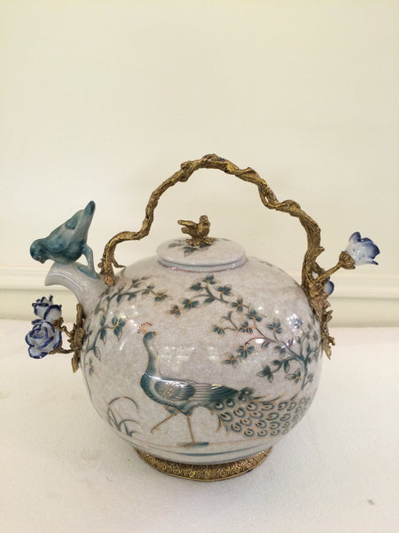 Bronze Mounted Porcelain Tea Pot -  westmenlights