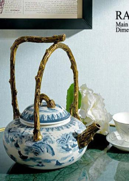 Gilt Bronze Round Teapot -  westmenlights