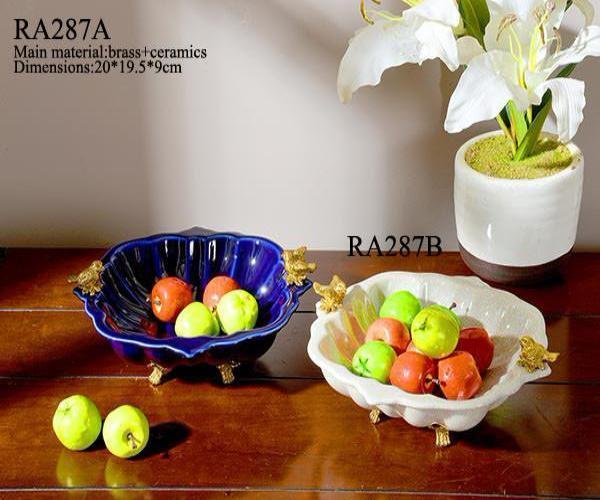 Handmade Bronze Porcelain Fruit Bowl -  westmenlights