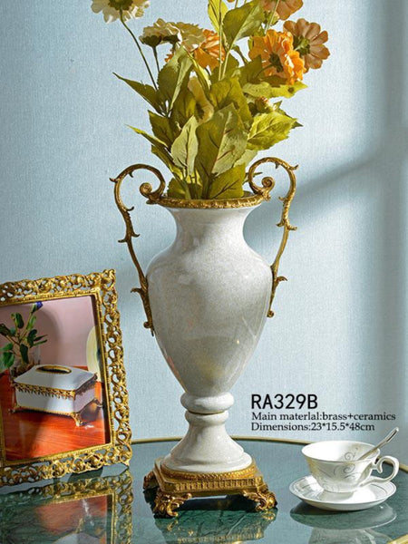 Handmade Porcelain Bronze White Centerpiece Craft -  westmenlights